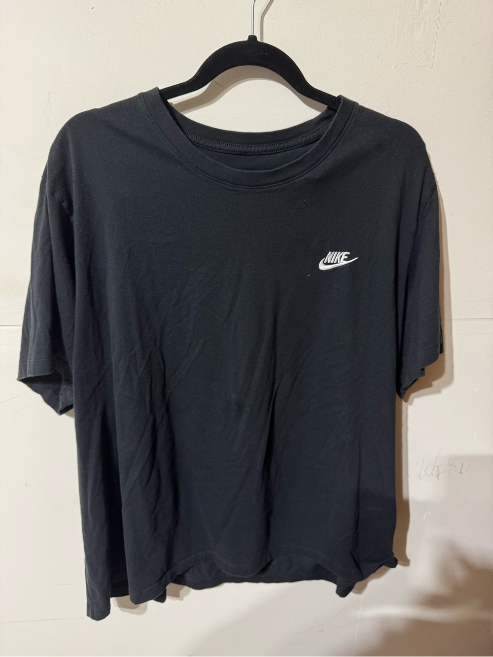 Nike Black Crewneck Tee with White Logo Print